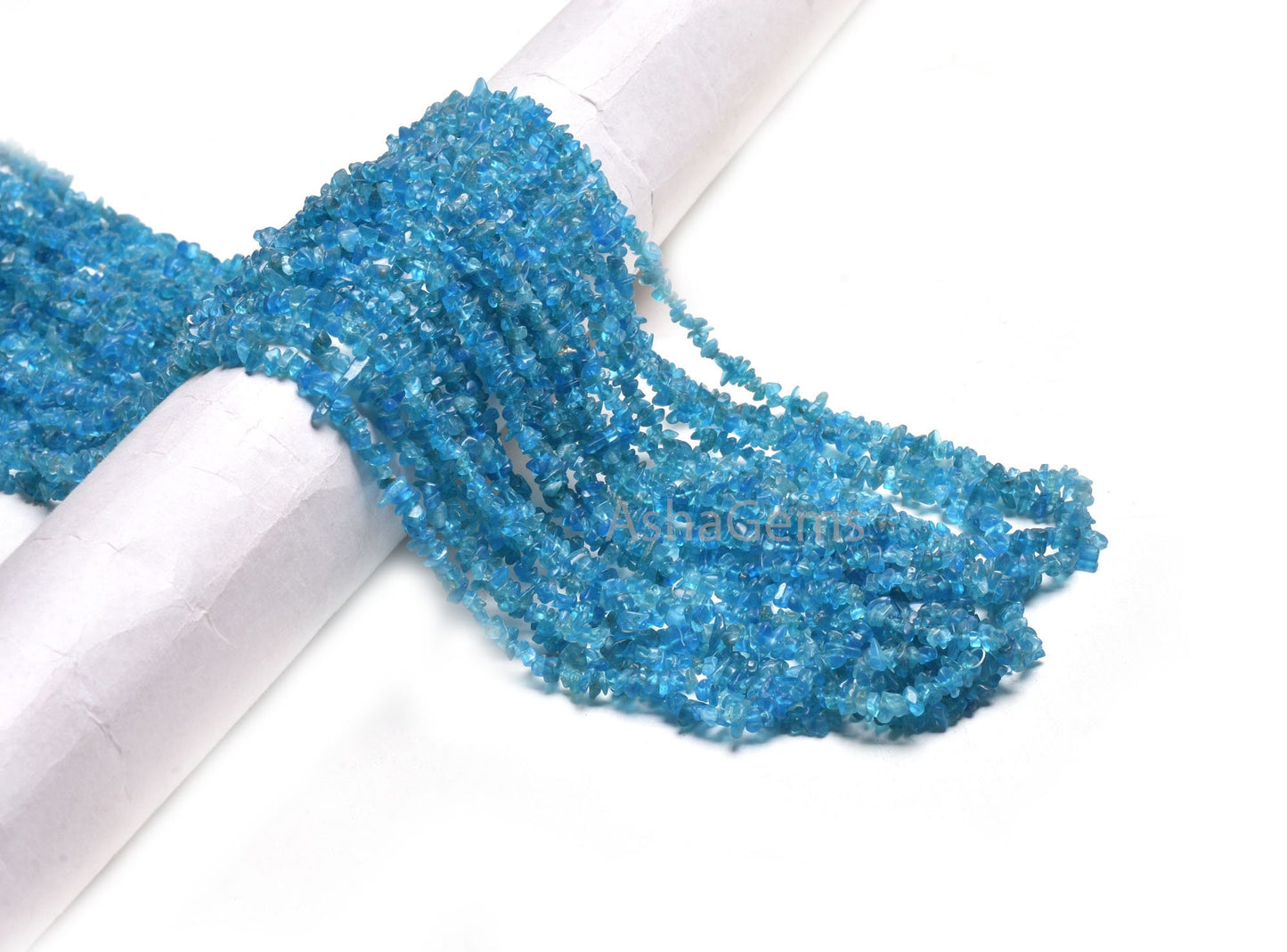 Fine Quality Neon Apatite Uncut Chips Beads,34" Natural Blue Apatite Raw Rough Smooth Nugget Tiny Chip Beads, AAA Apatite Chip Beads Jewelry
