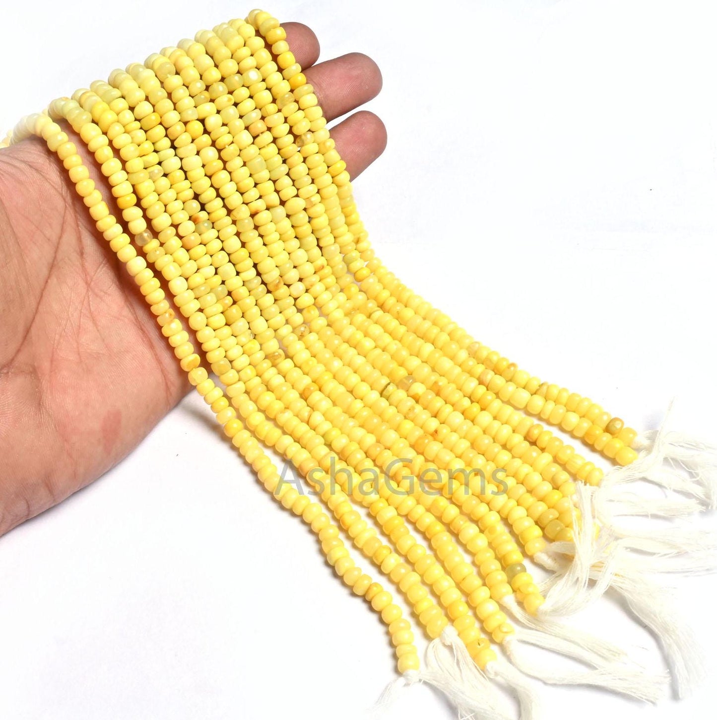 Beautiful Yellow Opal smooth Gemstone beads, Yellow opal Plain Handmade Uneven rondelle tiny Rondelle shape gemstone bead jewelry Craft SALE