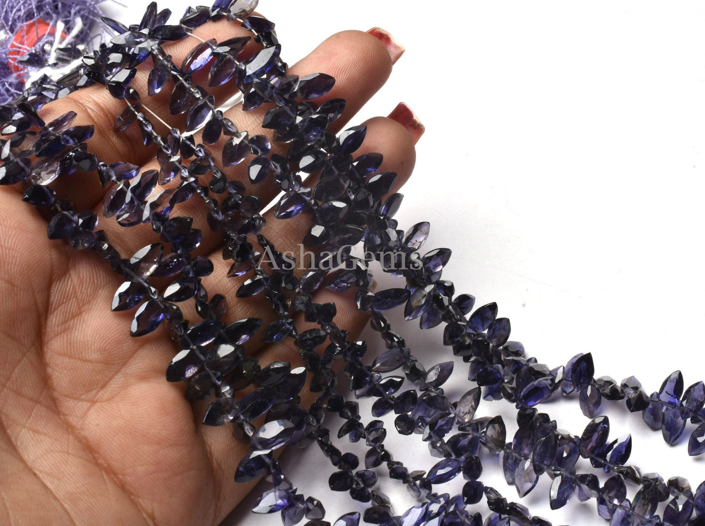 Beautiful Iolite Faceted Marquise Shape Beads,8" Natural Blue Iolite Cut Stone Marquise Bead Iolite marquise Faceted Cabochon Gemstone Beads