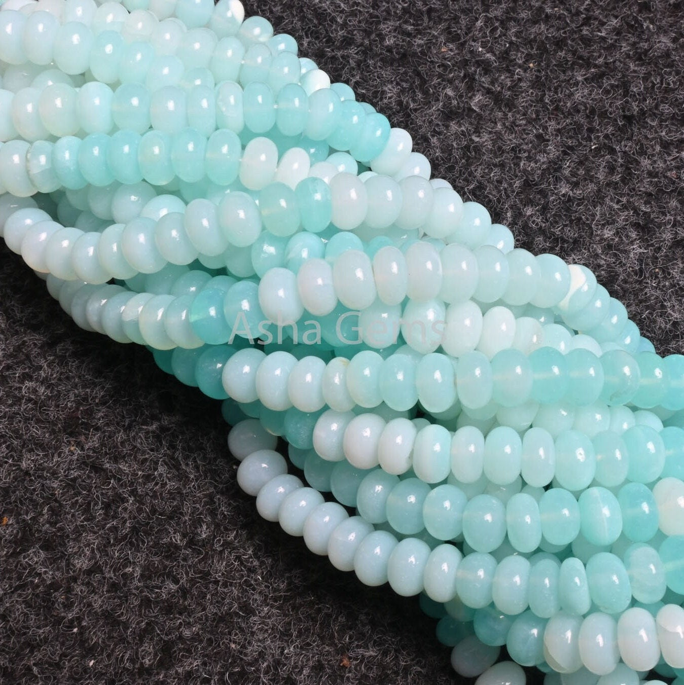 AAA Quality Sky Blue Peru Opal Rondelle Shape Smooth Beads, Beautiful Peruvian Opal Shaded Smooth Gemstone Bead Necklace jewelry Making SALE
