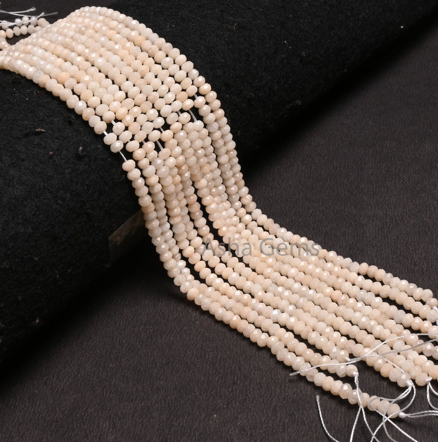 Beautiful Ivory Cream Color Jade Quartz Faceted Rondelle Gemstone Loose Beads,4.5 mm Cream Jade Quartz Machine Cut Beads, Jade Beads Jewelry