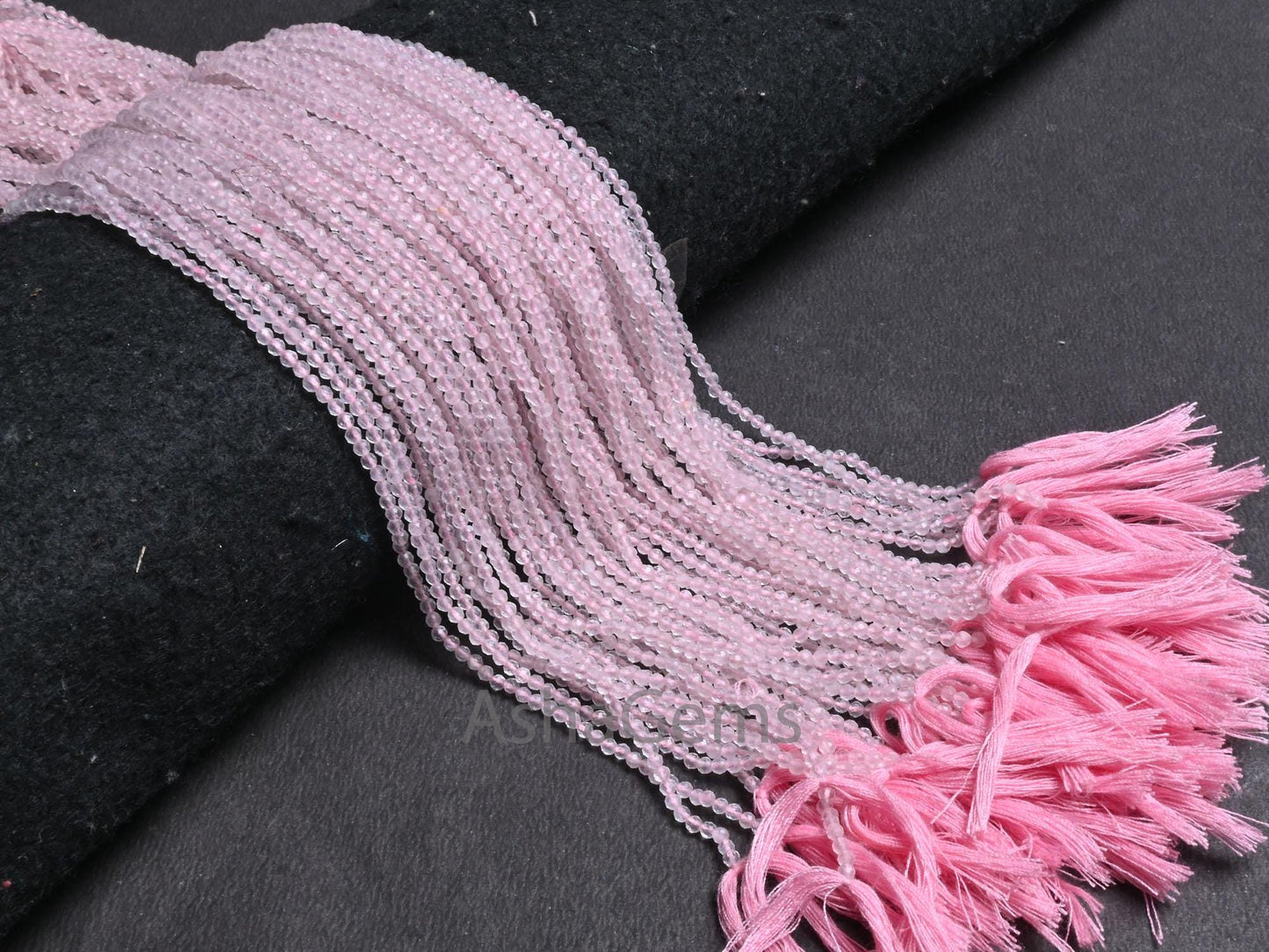 2.50 mm Pretty Pink Rose Quartz Micro Faceted Gemstone Beads, Natural Rose Quartz Machine Cut Rondelle Tiny quartz beads Jewelry Crafts SALE