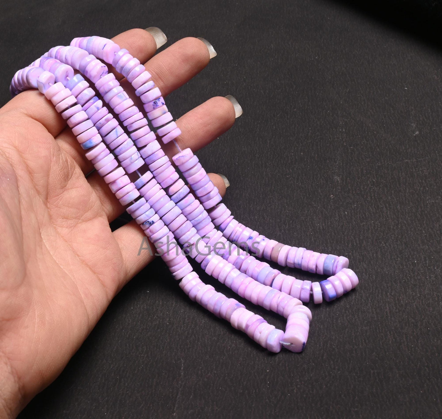 Beautiful Lavender Pink Shaded Opal Handmade Flat Tyre Beads,8mm Opal Beads, Lavender Opal Smooth Heishi Tyre Bead Jewelry Making Craft SALE