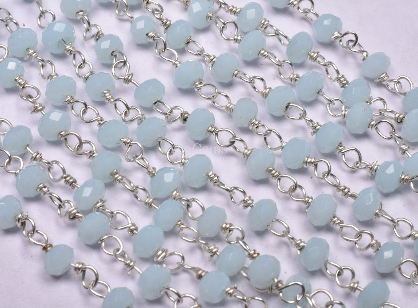 3,5,10,50 Feet Aqua Chalcedony Hydro Rondelle Faceted Beaded Rosary Chain gold Silver black Plated Wire Jewelry Making Finding,Size 3-3.5 mm