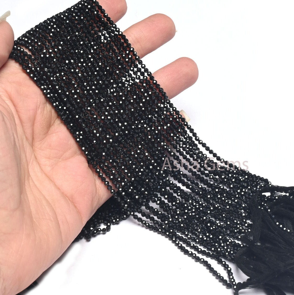 Natural Black Spinel Faceted Roundelle Beads,2, 2.4mm Spinel Micro Cut Beads, AAA Black spinal Gemstone Beads Jewelry Makings Craft Necklace