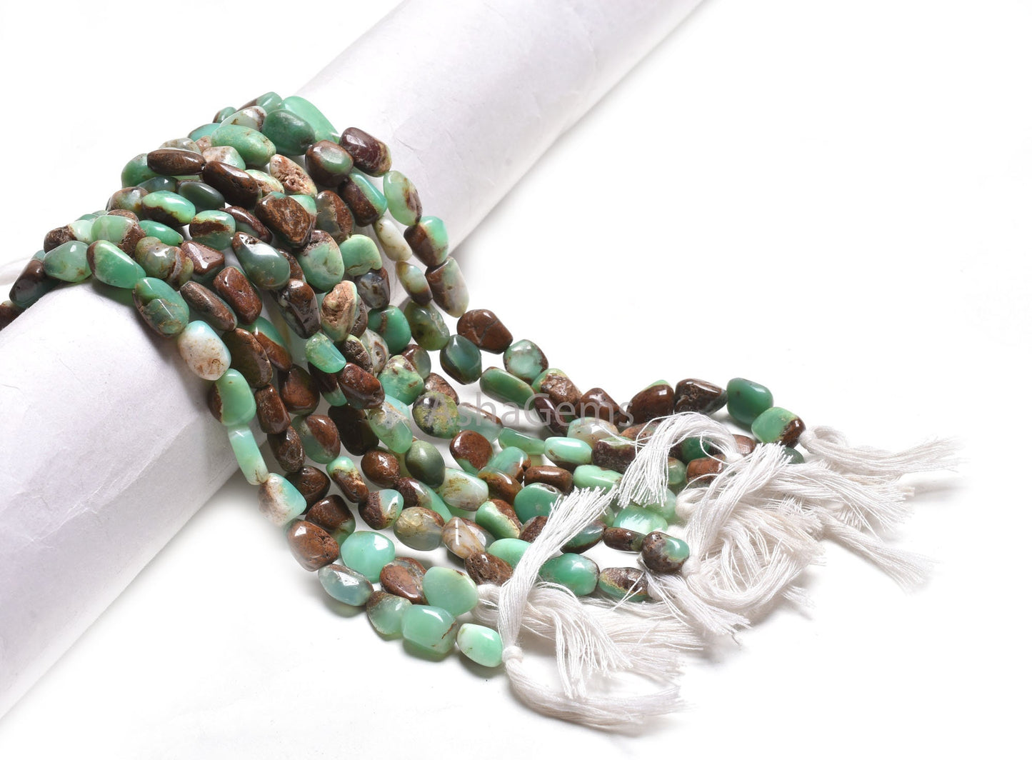 Fine Quality Bio Chrysoprase Smooth Nugget Shape Beads, Shaded Chrysoprase Handmade Tumble Gemstone Beads, Natural Chrysoprase Beads Jewelry
