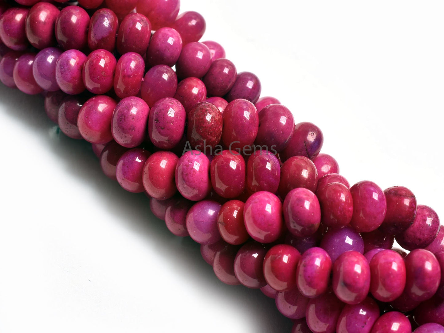Amazing Magenta Pink Opal smooth Rondelle Gemstone Beads,16" Strand Opal Beads, AAA Dark Pink Opal Plain Handmade Bead Jewelry Making Crafts
