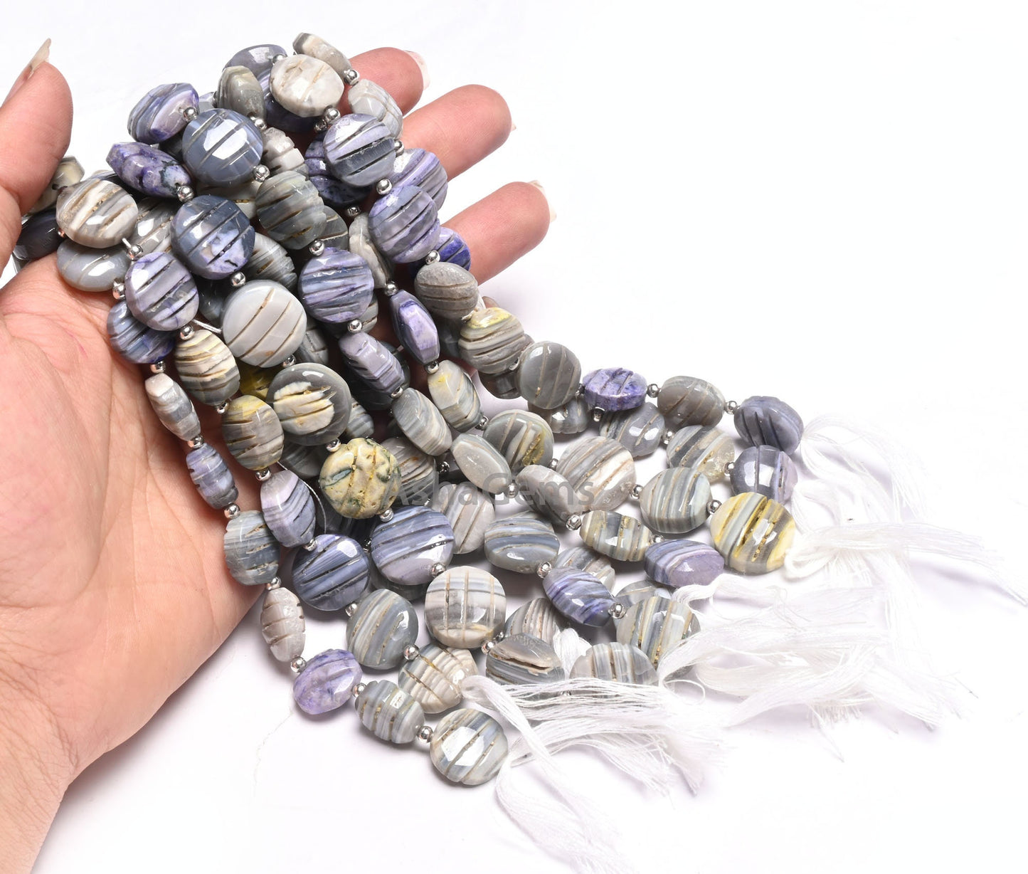Beautiful Opal Coin Shape carving Gemstone Beads,9"Strnd Shaded Grey Blue Boulder Opal carved coin handmade Straight Drill Bead Jewelry SALE