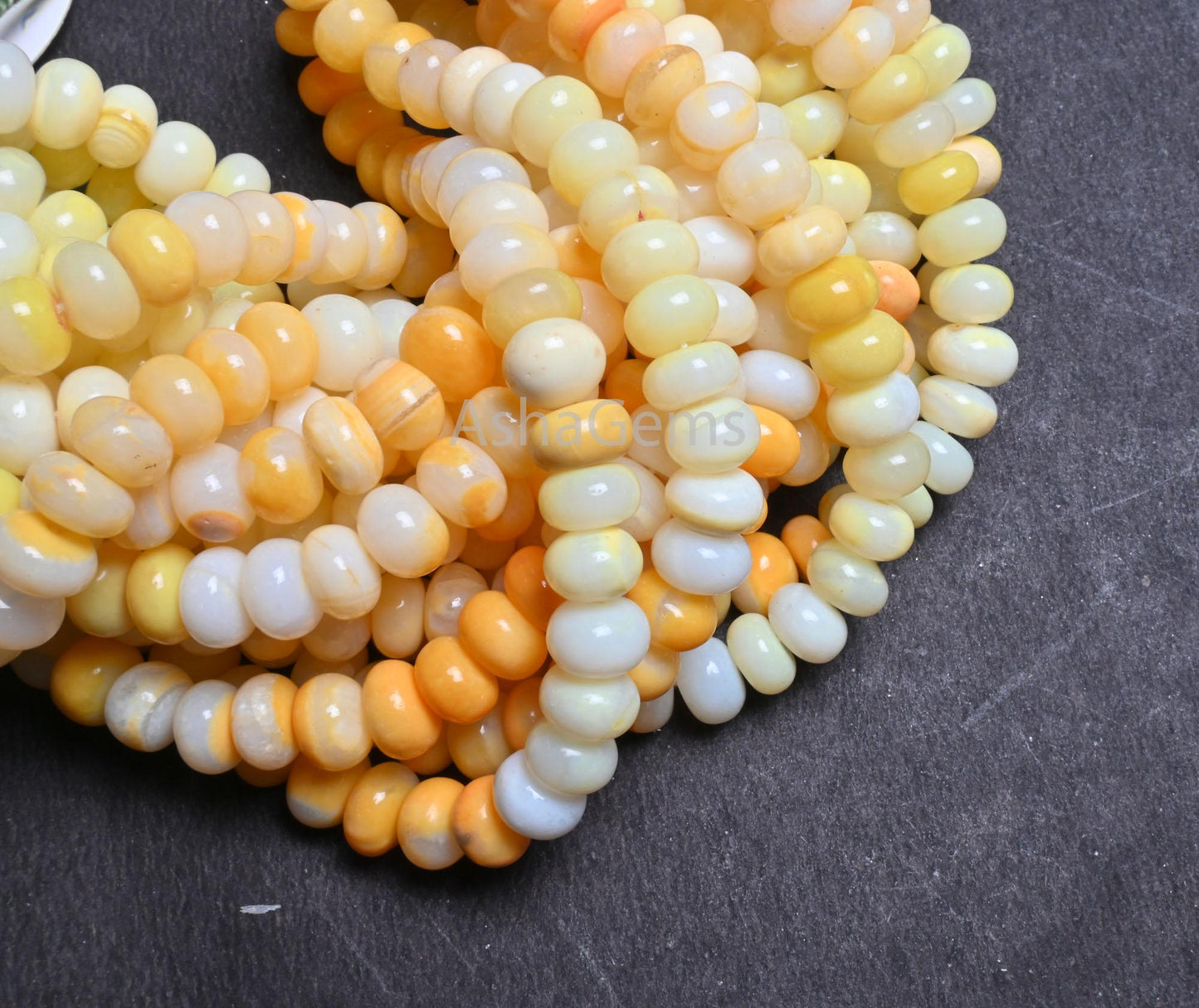Beautiful Shaded Yellow Orange Opal Smooth Rondelle Gemstone beads,16"Strand AAA Opal Plain Handmade Bead Jewelry making Necklace Craft SALE