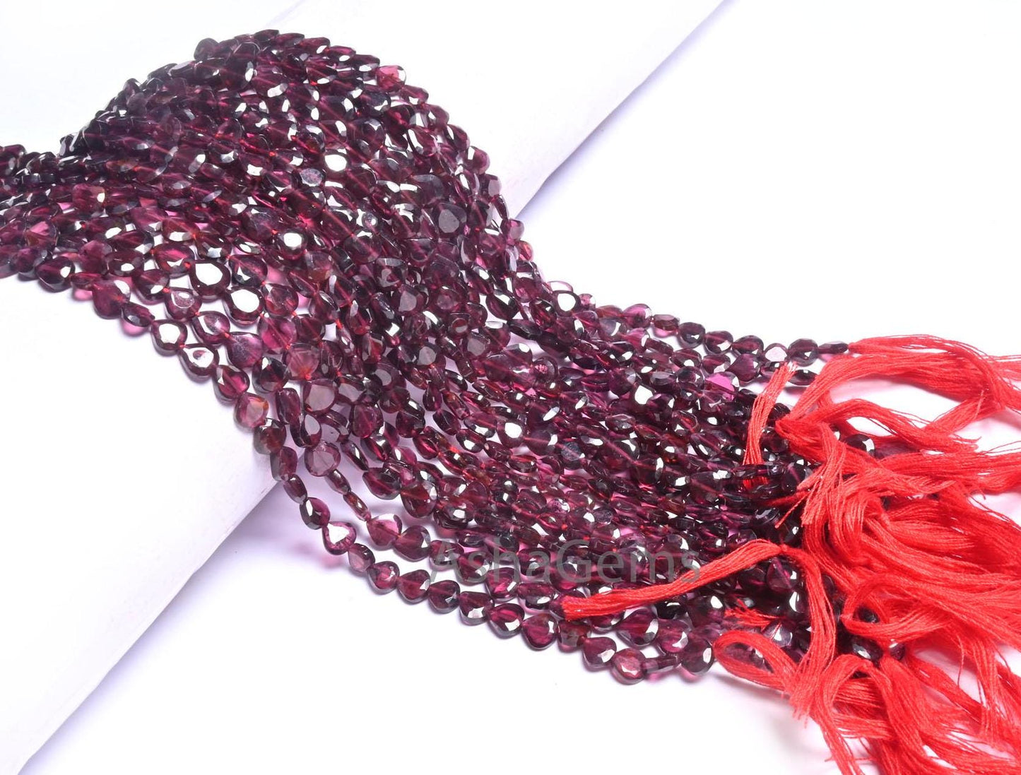 Beautiful Red Garnet Faceted Heart Shape Gemstone Beads,13" Natural Garnet Straight Drill Tiny Heart Flat Briolette Garnet Bead Jewelry SALE (AG 18712 )