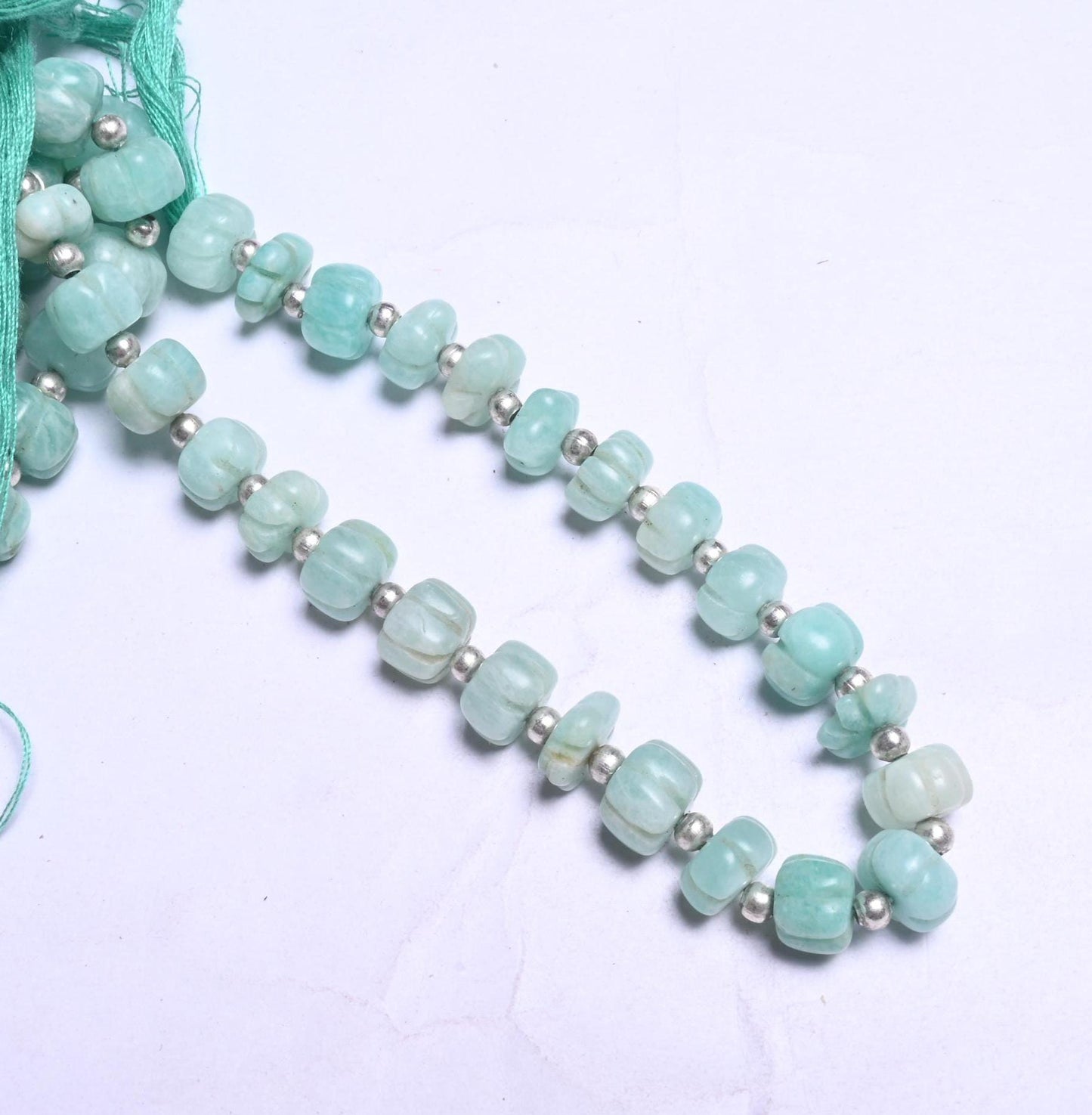 Beautiful Amazonite carved Watermelon Gemstone Beads, Natural Blue Amazonite Smooth carving Uneven Shape Pumpkin Handmade Bead Jewelry SALE