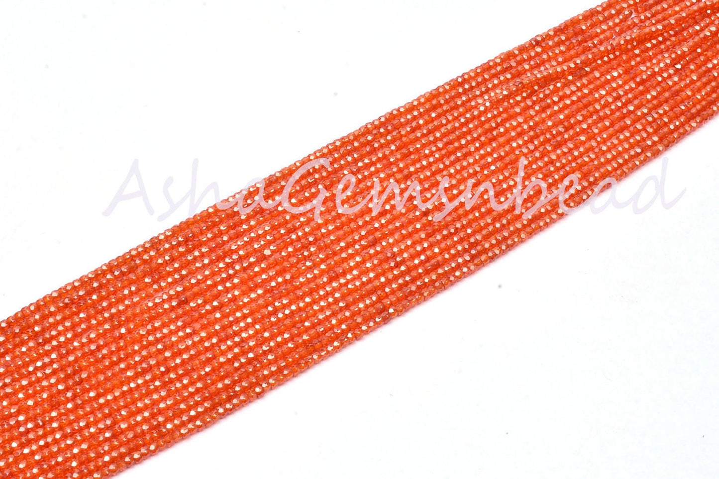 3 mm Beautiful Orange Zircon Micro Cut Rondelle Beads, AAA Quality Orange Zircon Machine Cut Faceted Beads,12.5" Cubic Zircon Beads Jewelry