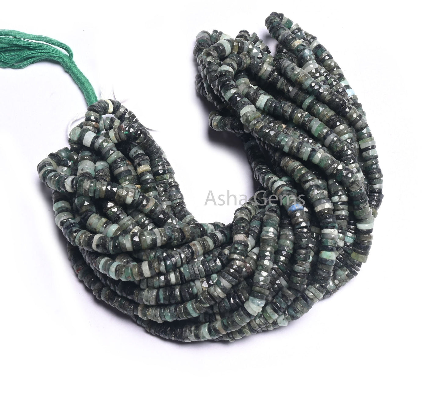 Natural Emerald Faceted Tyre Shape Beads, Sakota Emerald Shaded Indian Cut Heishi Tyre Gemstone Beads, Emerald Disc Bead Jewelry Making SALE