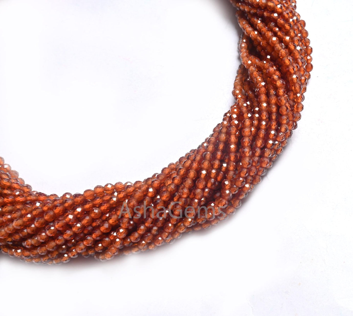 2.4mm Natural Brown Hessonite Garnet Faceted Rondelle Shape Gemstone beads Authentic Hessonite, Brown Garnet Micro Faceted tiny Bead Jewelry