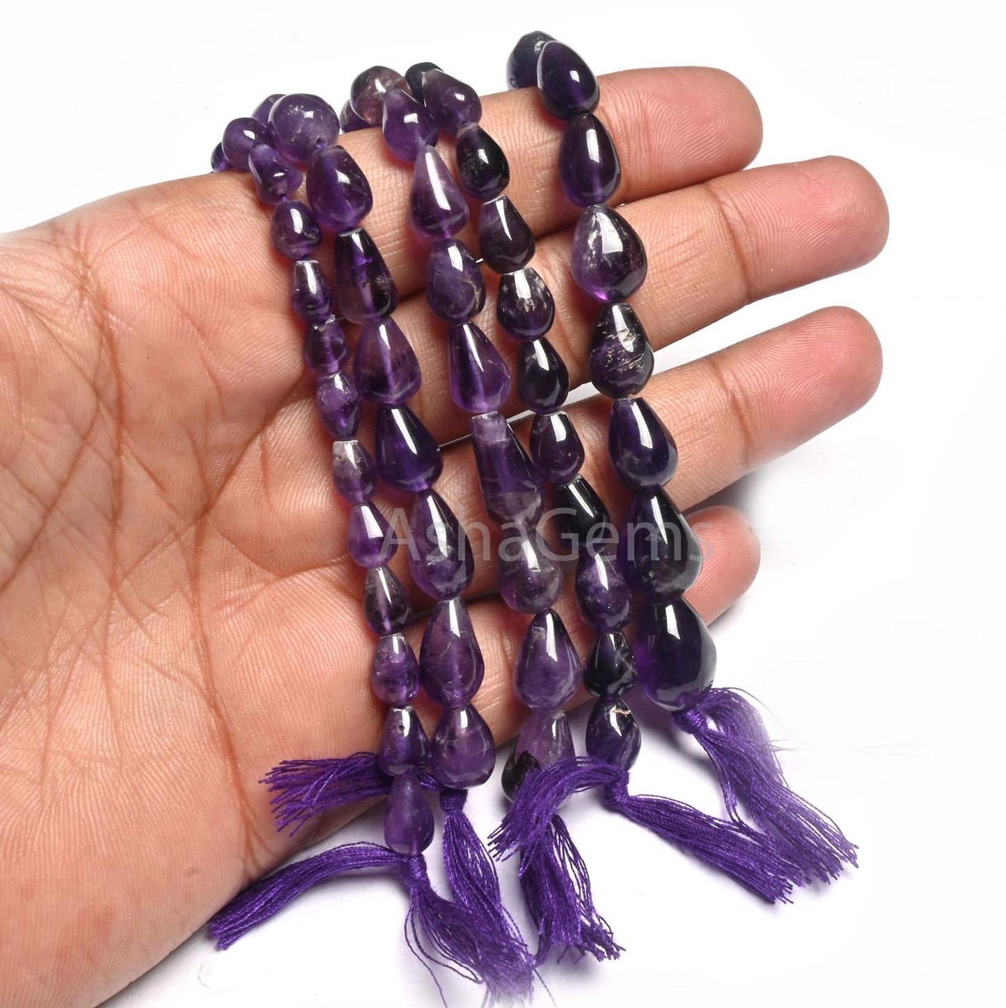 Beautiful Purple Amethyst smooth Drops Shape gemstone Beads,12" Natural African Amethyst Straight Drill Teardrop Handmade Beads Jewelry SALE