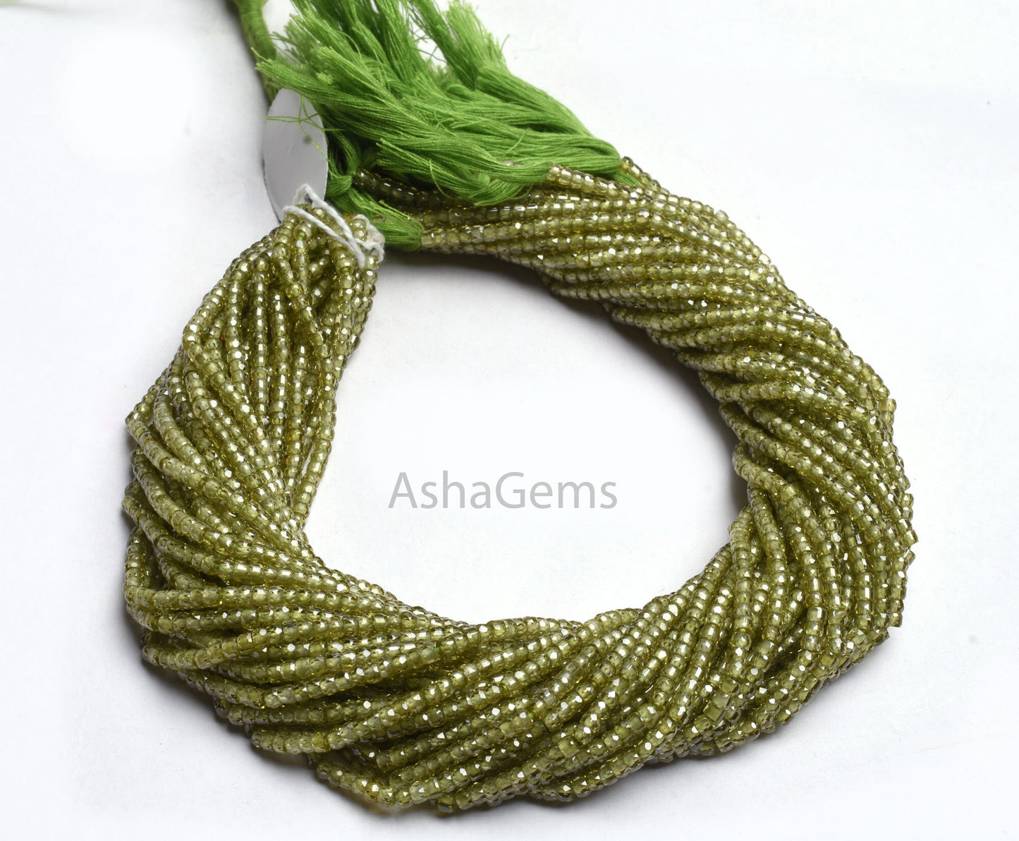 3 mm AAA Green Zircon Micro Faceted Rondelle Beads,13" Strand Peridot Green Cubic Zircon Faceted Beads, Zircon Beads Necklace Jewelry Crafts