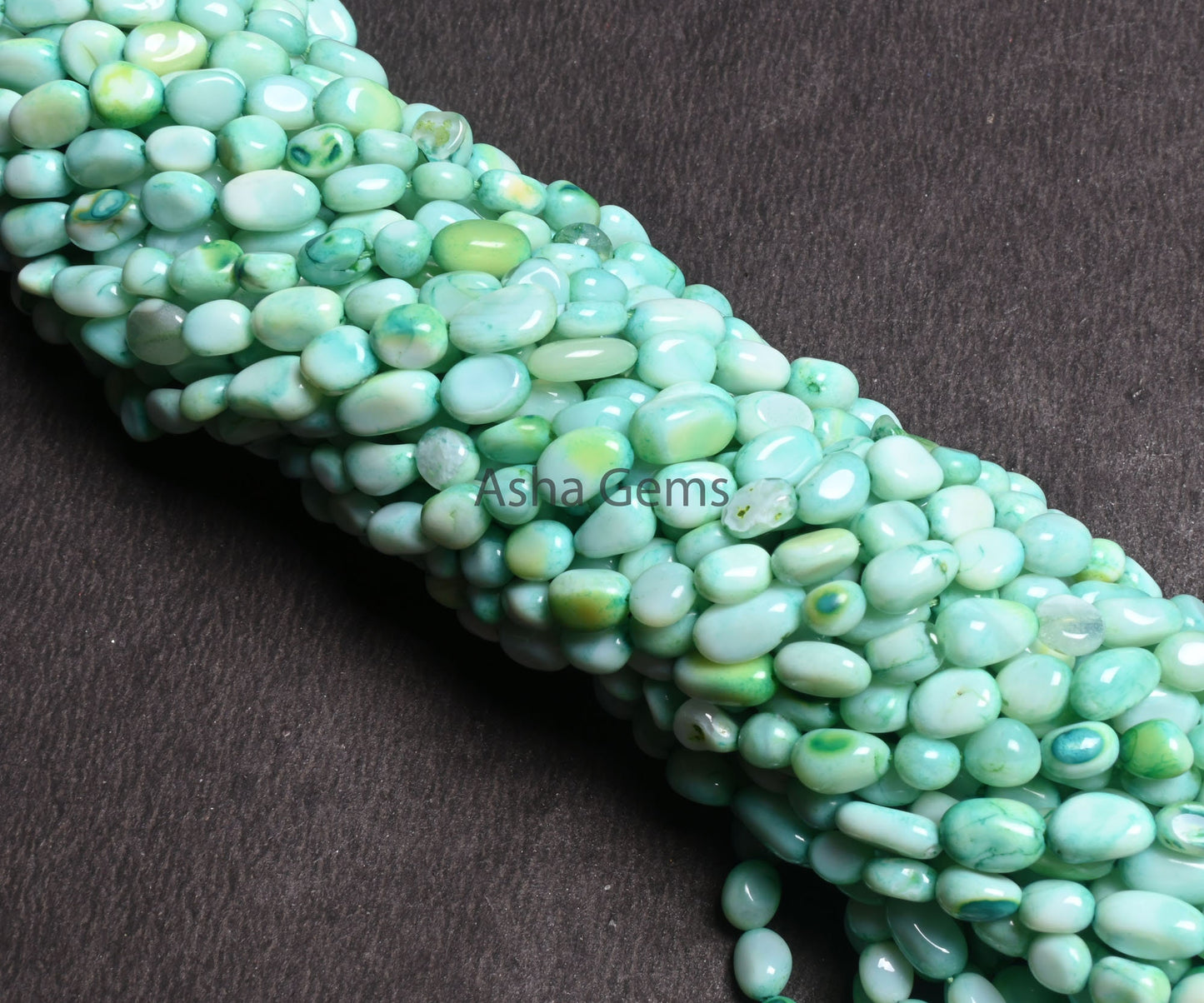 Beautiful Green Opal smooth Nugget Tiny gemstone Beads,5-8mm Mint Green Opal Plain Handmade Uneven Tumble Beads, Fine Opal Bead Jewelry SALE
