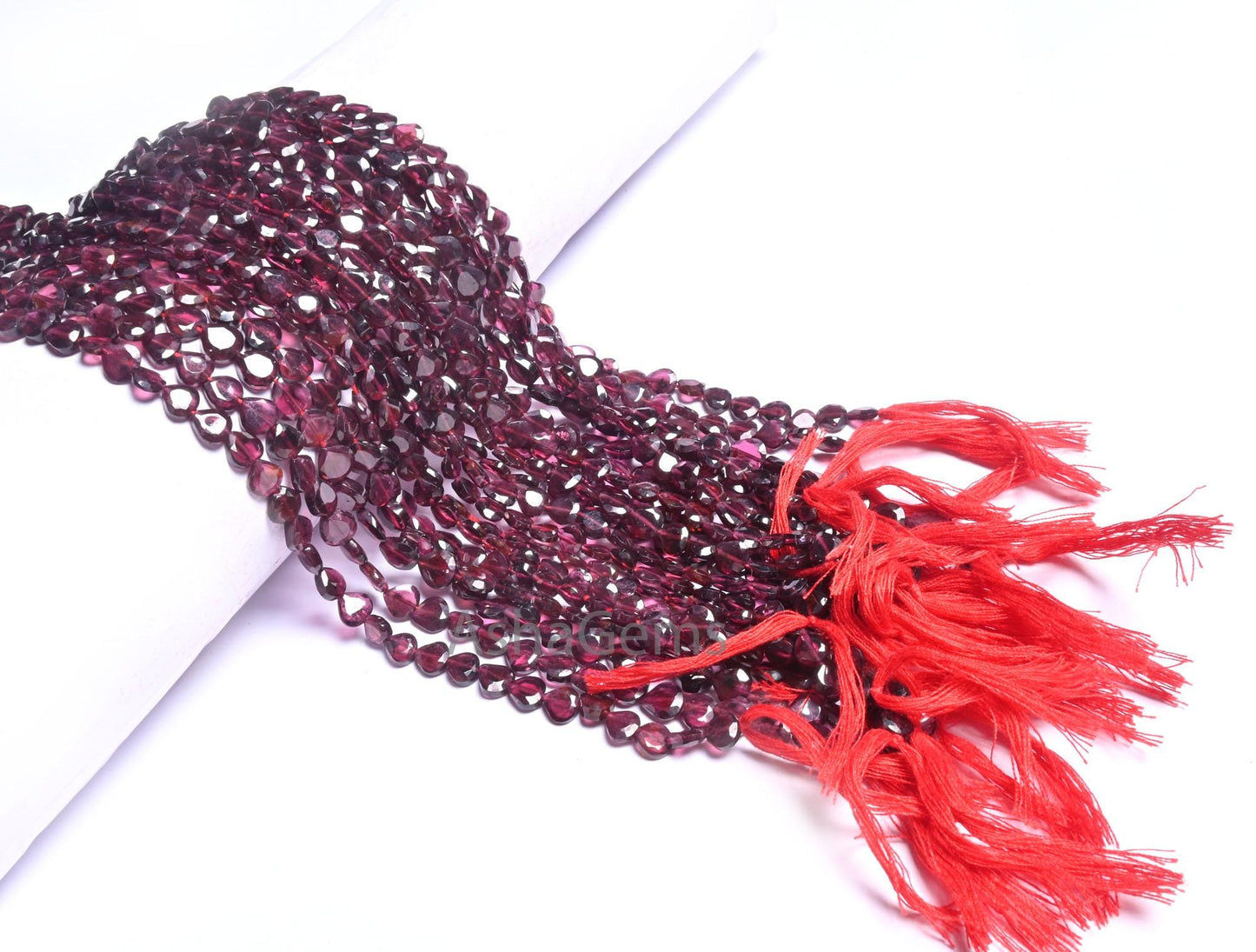 Beautiful Red Garnet Faceted Heart Shape Gemstone Beads,13" Natural Garnet Straight Drill Tiny Heart Flat Briolette Garnet Bead Jewelry SALE (AG 18712 )