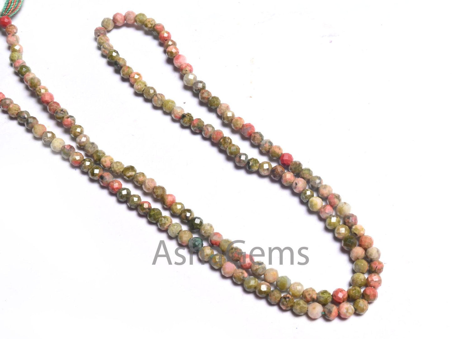 2mm Beautiful Unakite Micro Cut Faceted Gemstone Tiny Beads,13"Strand AAA Quality Unakite Machine Cut Rondelle Shape Bead Jewelry Craft SALE