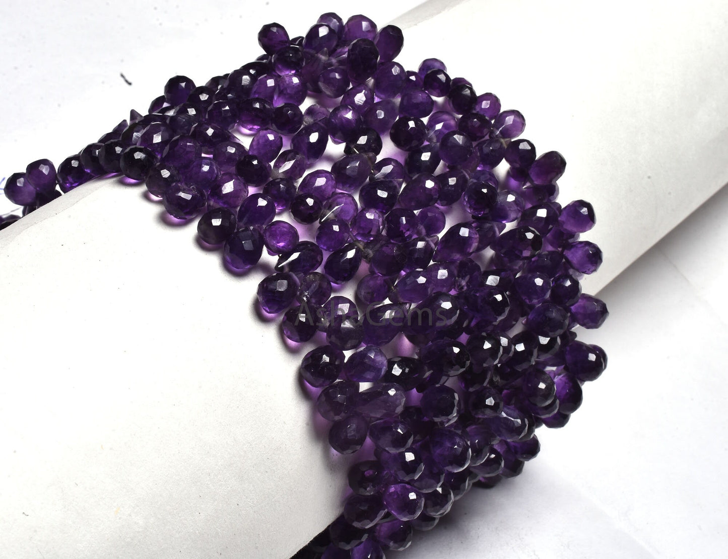 African Amethyst Faceted Drops Shape Beads,5.5-9.5 mm Natural Purple Amethyst Teardrop Beads,9" Amethyst Drop Briolette Gemstone Beads SALE