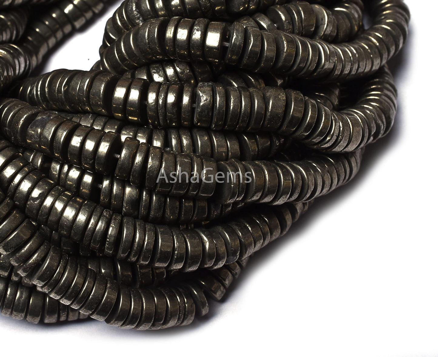 Natural Pyrite Smooth Heishi Tyre Shape Gemstone Beads, Pyrite Gemstone Beads Plain Flat Tyre Beads, Pyrite Loose Beads Jewelry Crafts SALE