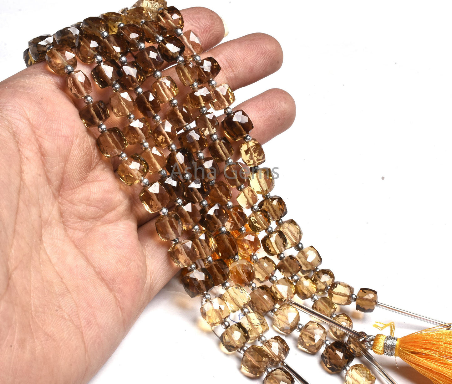 Beautiful Bear Quartz Faceted 3D Cube Box Beads,8.5-10.5mm Lemon Yellow Brown Bear quartz Cube Gemstone Beads, AAA Bear quartz Beads Jewelry