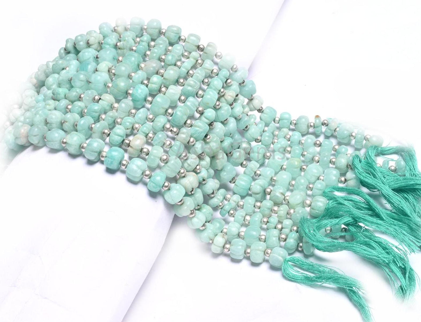 Beautiful Amazonite carved Watermelon Gemstone Beads, Natural Blue Amazonite Smooth carving Uneven Shape Pumpkin Handmade Bead Jewelry SALE