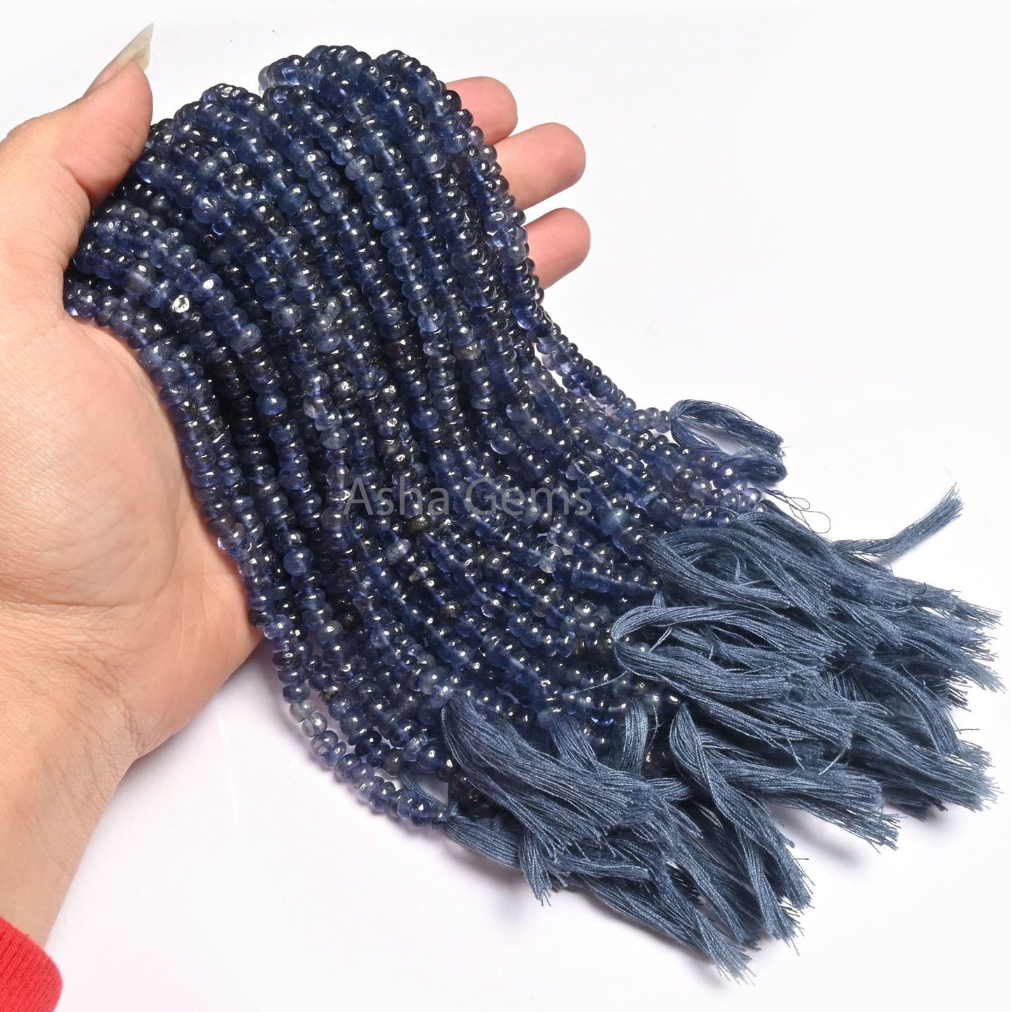 Beautiful Blue Iolite Smooth Rondelle Shape Beads, Natural Iolite Beads,13" Strand Iolite Plain Handmade Uneven Roundelle Bead Jewelry Craft