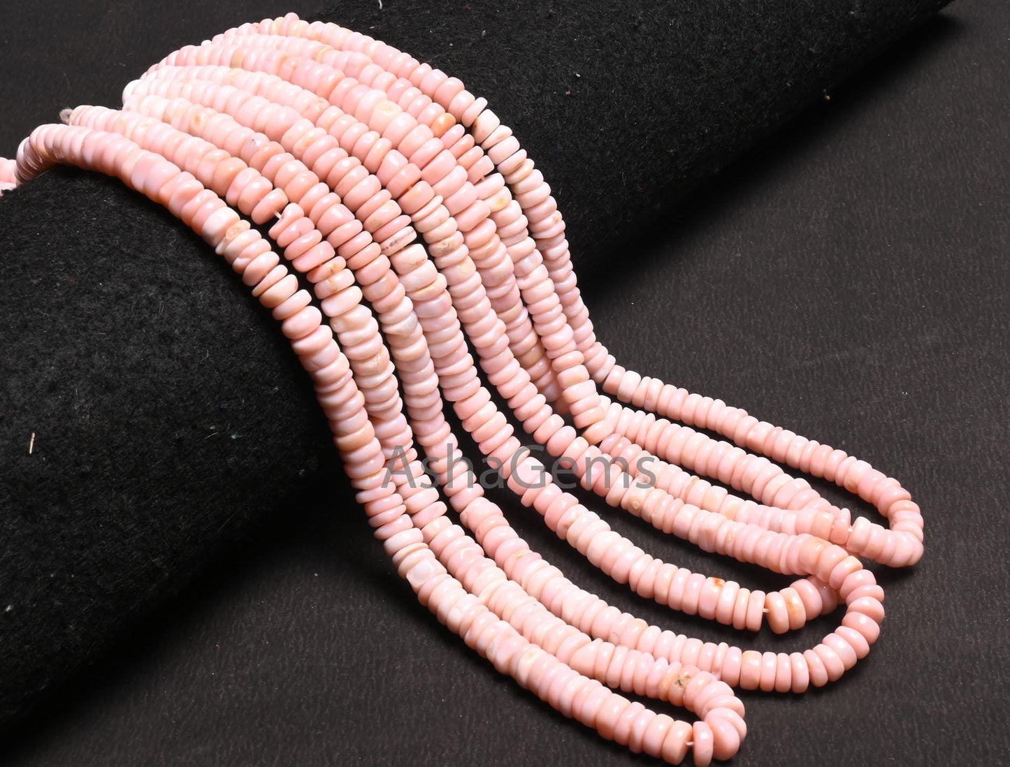 Beautiful Shaded Pink Opal Smooth heishi Tyre Uneven Shape Gemstone Beads, Fine Pink Opal Wheel Flat Tyre Plain handmade Bead Jewelry Making