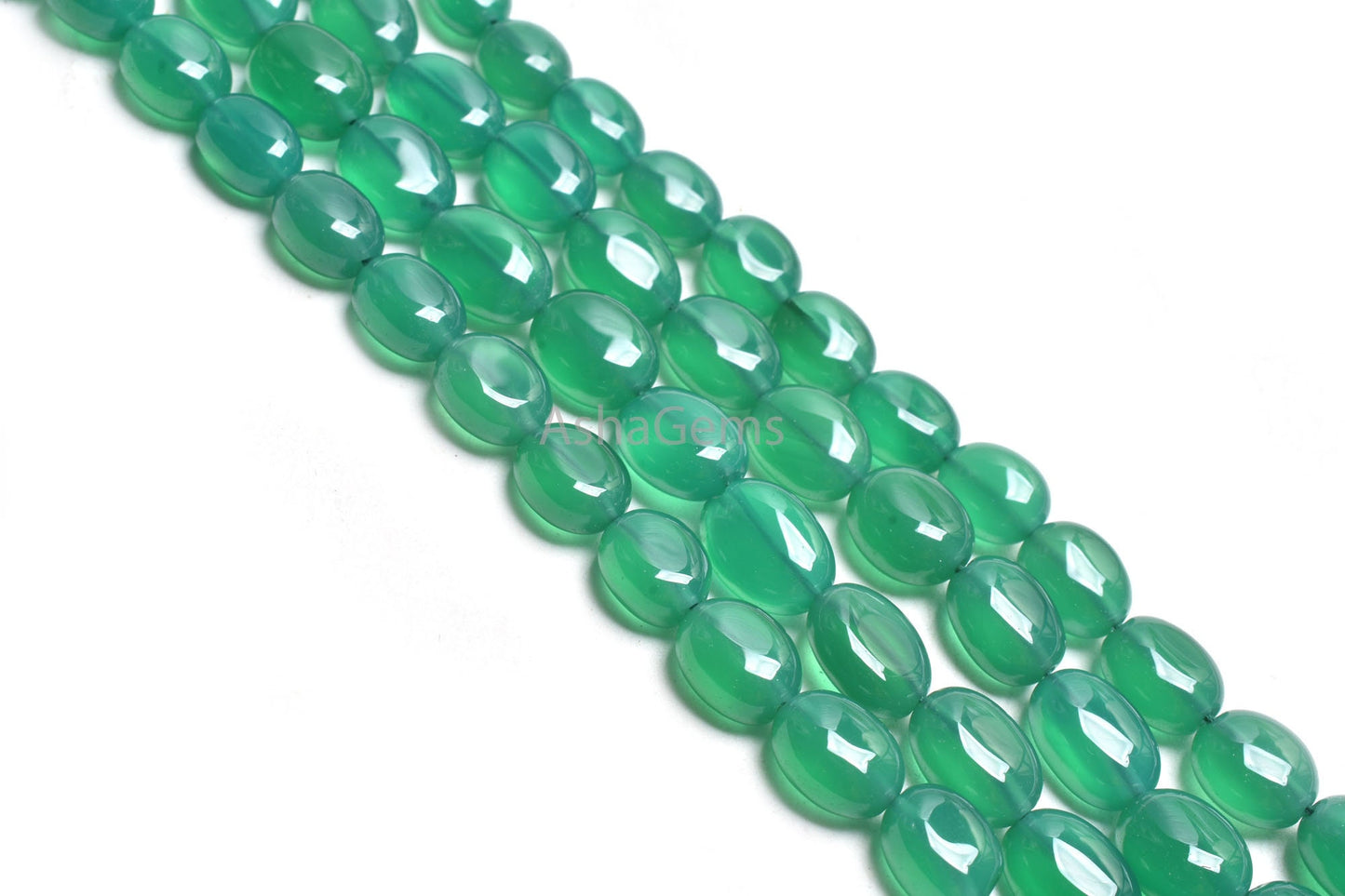 Fine Quality Green Onyx Smooth Oval Handmade gemstone Beads,16" Strand Green Onyx Oval Straight Drill Beads, Onyx Beads Jewelry Crafts SALE