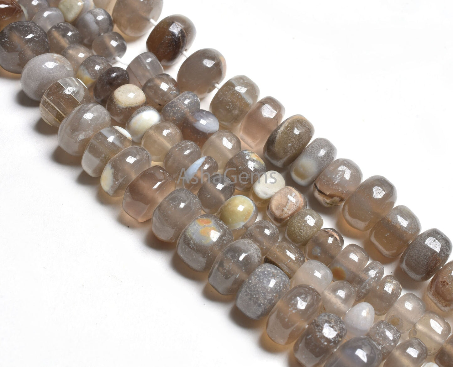 Beautiful Chalcedony Smooth Rondelle Shape Beads,16" Strand Opal Chalcedony Smooth Gemstone Beads Jewelry Making Handicrafts Chalcedony SALE