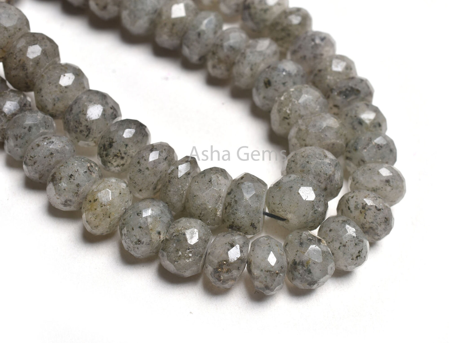 Black Dot Quartz Faceted Rondelle Shape Beads,7"Strand Natural Black Dot Quartz Beads, Quartz Faceted Gemstone Loose Bead Jewelry Craft SALE