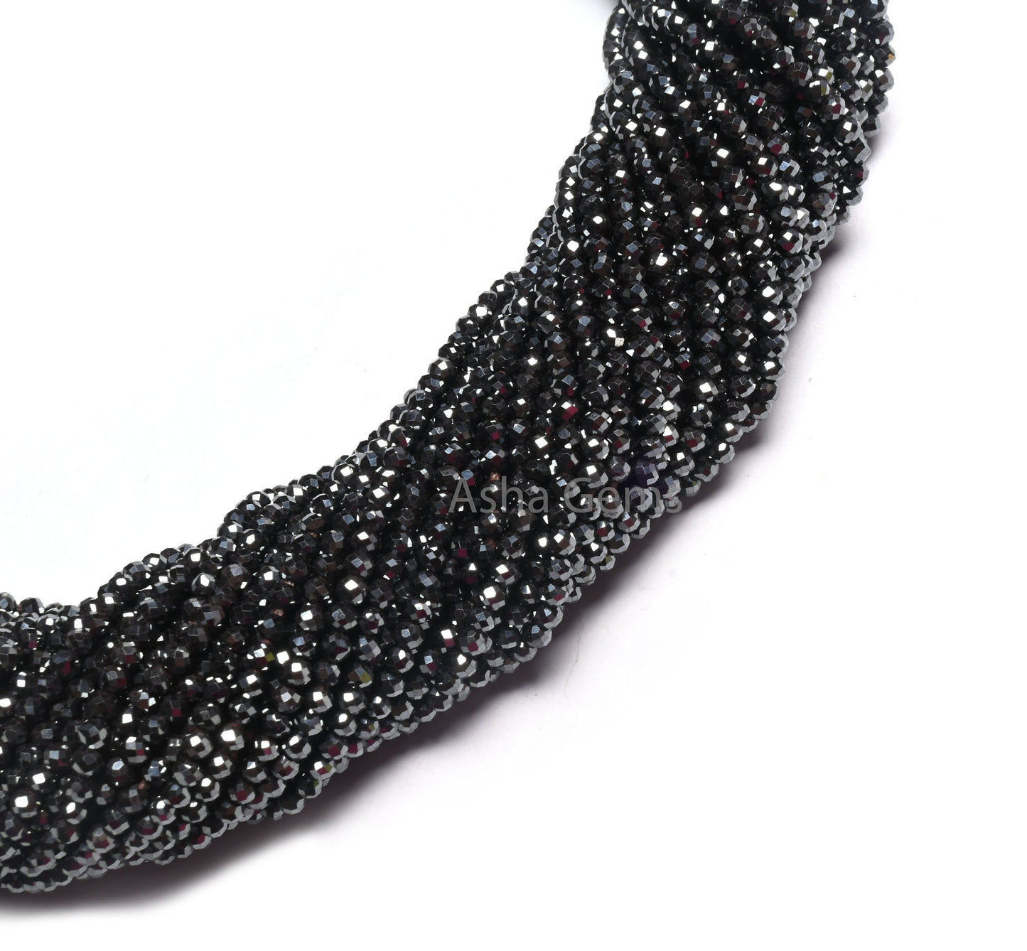 2 mm Natural Hematite Micro Cut Beads,12.5" Fine Quality Gunmetal Faceted Rondelle Tiny Gemstone Beads Jewelry Making Craft,Hematite Beads