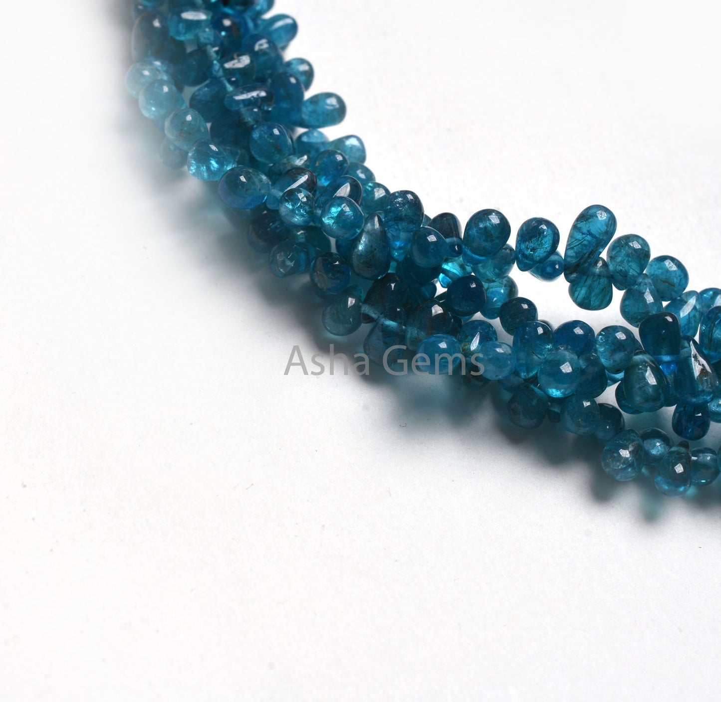 Fine Neon Apatite Smooth Drop Side Drill Beads, Natural Blue Apatite Tiny Teardrop Gemstone Beads, Neon Blue Apatite Bead Jewelry Handicraft
