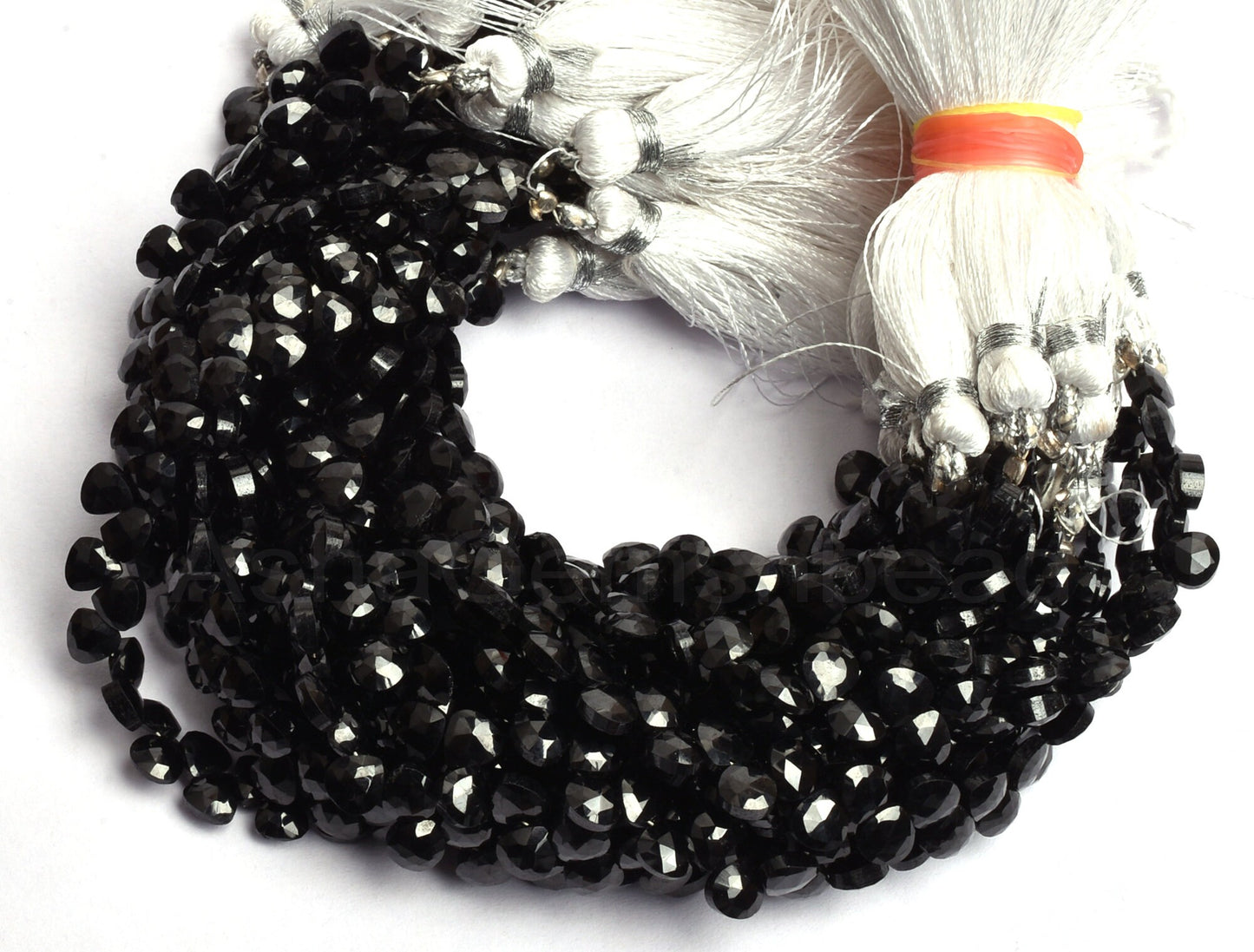 5mm AAA Quality Natural Black Spinel Faceted Heart Shape Beads, Black Spinel Machine Cut Tiny Heart Briolette Gemstone Bead Jewelry Makings