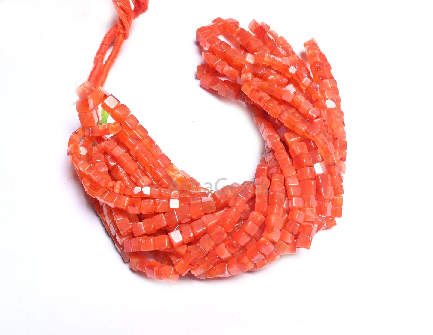 Beautiful Fine Orange Carnelian Smooth Box Gemstone Beads, Natural Carnelian Plain Handmade 3D Cube Box Carnelian Beads Jewelry making Craft