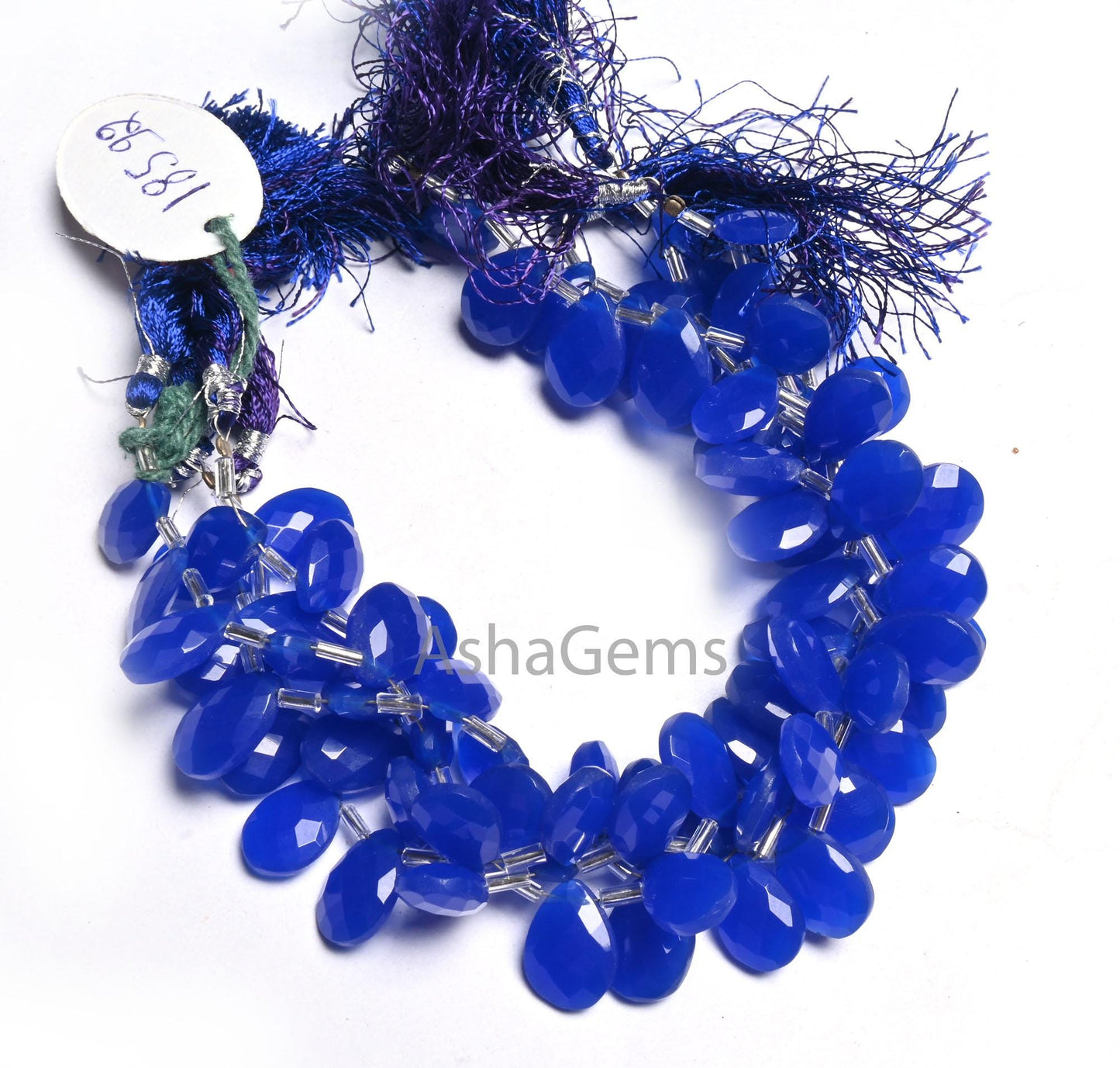 Beautiful Royal Blue Quartz Hydro faceted Pears Side Drill Beads,8" AAA Blue Hydro Faceted Teardrop Briolette Bead Jewelry Making Craft SALE