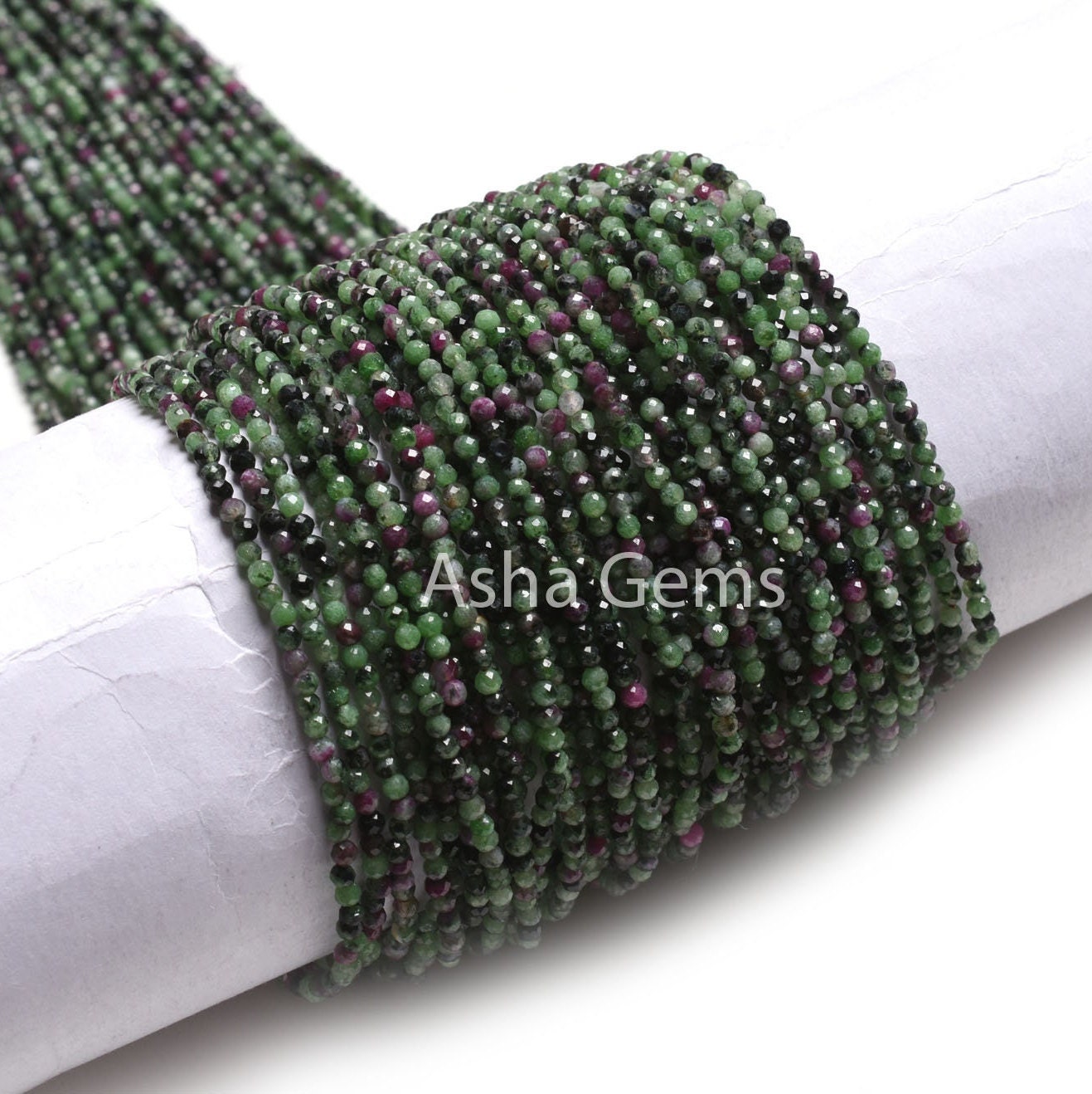 Natural Ruby Zoisite Micro Cut Faceted Gemstone Beads,2.5 mm Rare Ruby Zoisite Machine Cut Rondelle Beads, Ruby Zoisite Bead Strand Jewelry
