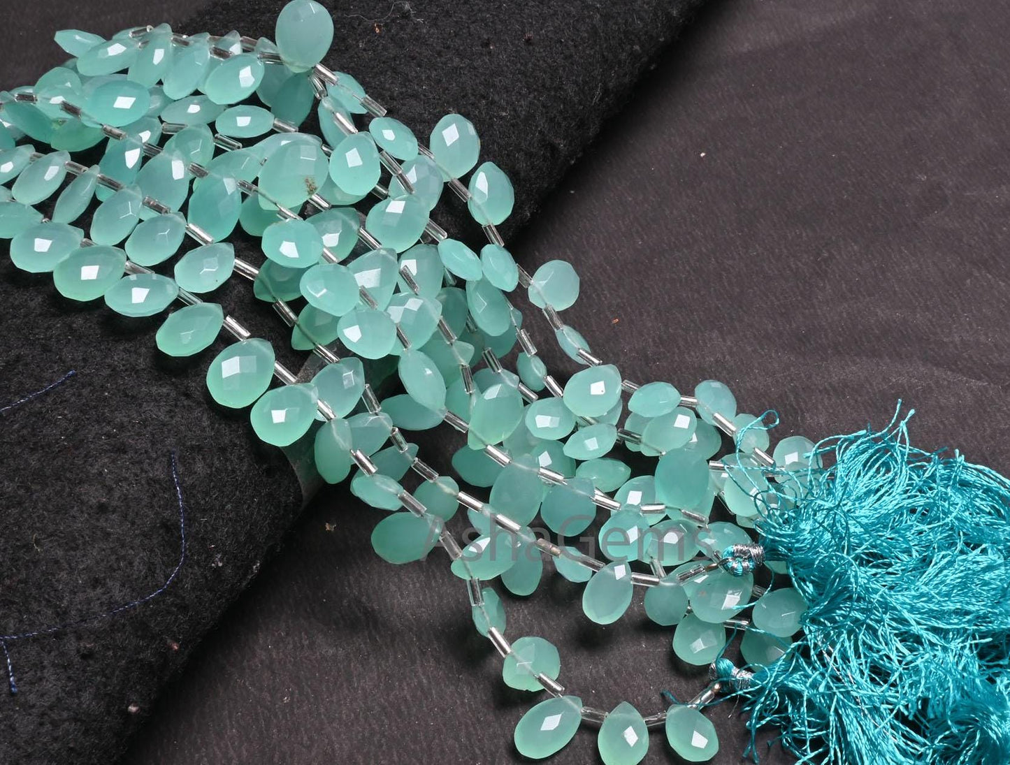 Beautiful Sea Green Chalcedony Color Hydro faceted Pears Beads, AAA Quality Green Hydro Teardrop Checker Cut Briolette Beads Jewelry Makings