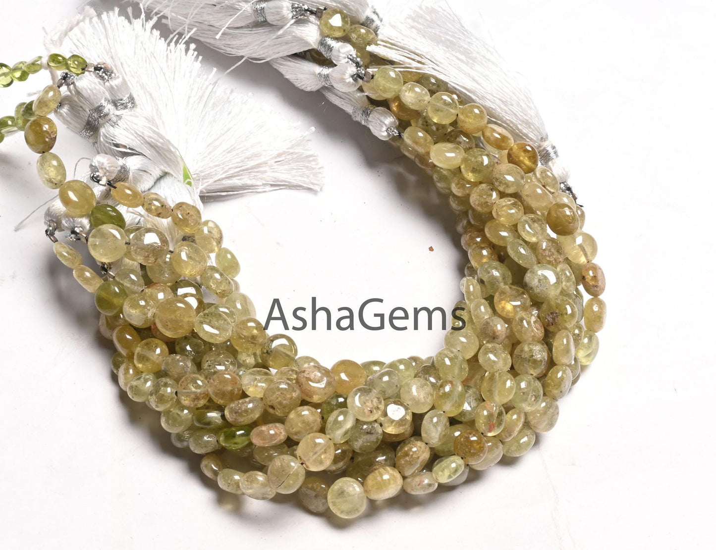 Natural Green Vessonite Smooth Coin Shape Handmade Beads, Vessonite Coin Straight Drill Gemstone Loose Beads Vesuvianite Bead Jewelry Crafts