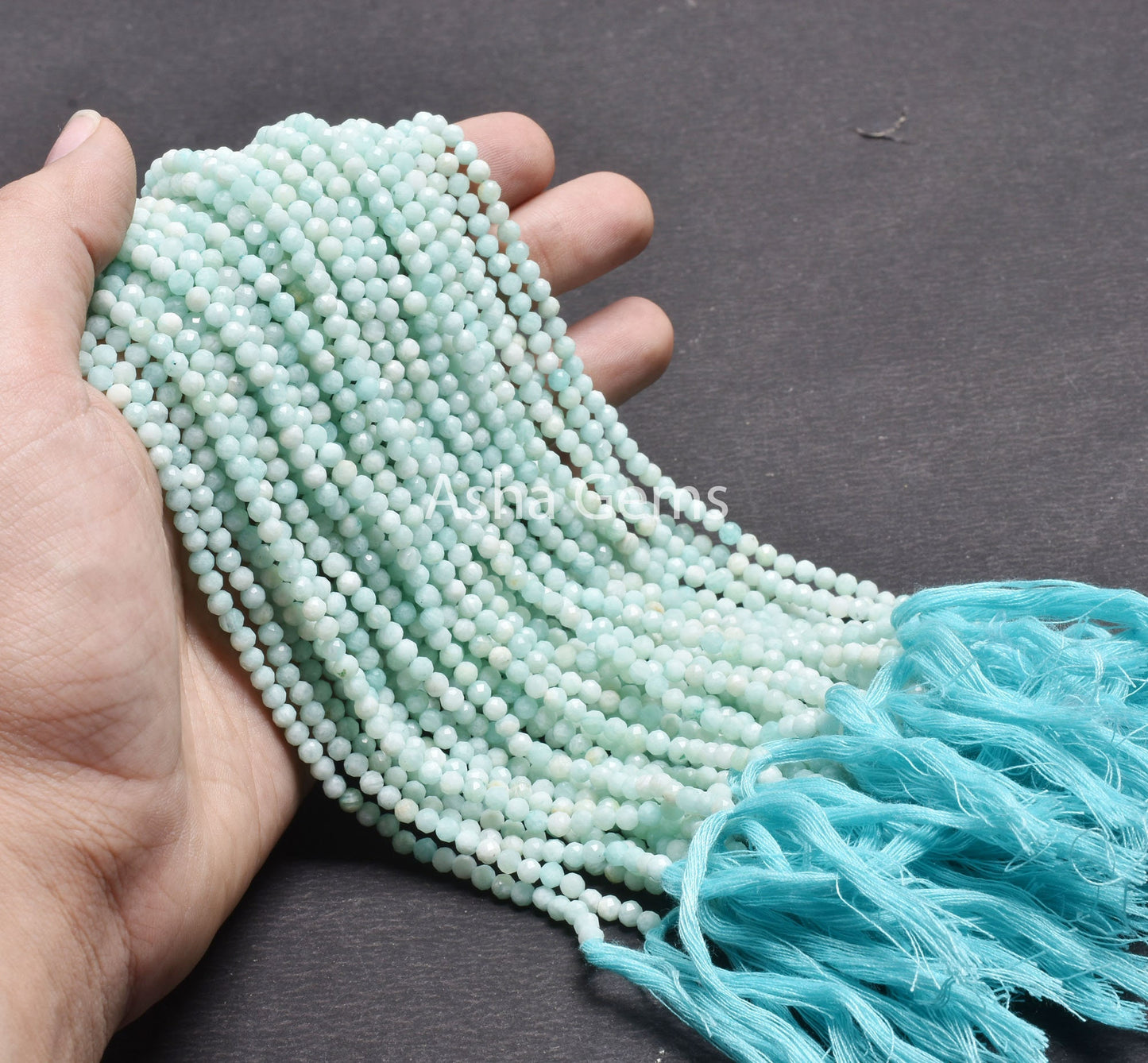 3.6 mm Natural Amazonite Micro Cut Round Gemstone Beads, Fine Blue Amazonite Machine Cut Round Ball Bead, Amazonite Bead Jewelry Crafts SALE