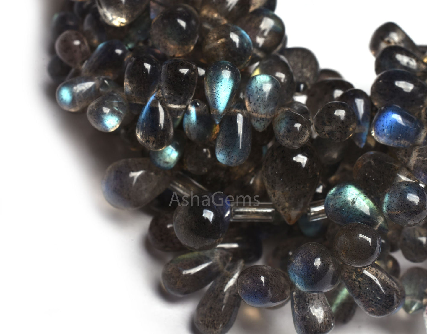 Natural Blue Fire labradorite Smooth Drops Shape Beads, Black Rainbow Plain Handmade Teardrop Gemstone Beads, Labradorite Beads Jewelry SALE