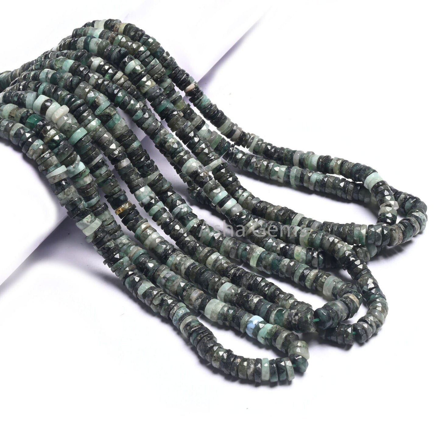 Natural Emerald Faceted Tyre Shape Beads, Sakota Emerald Shaded Indian Cut Heishi Tyre Gemstone Beads, Emerald Disc Bead Jewelry Making SALE
