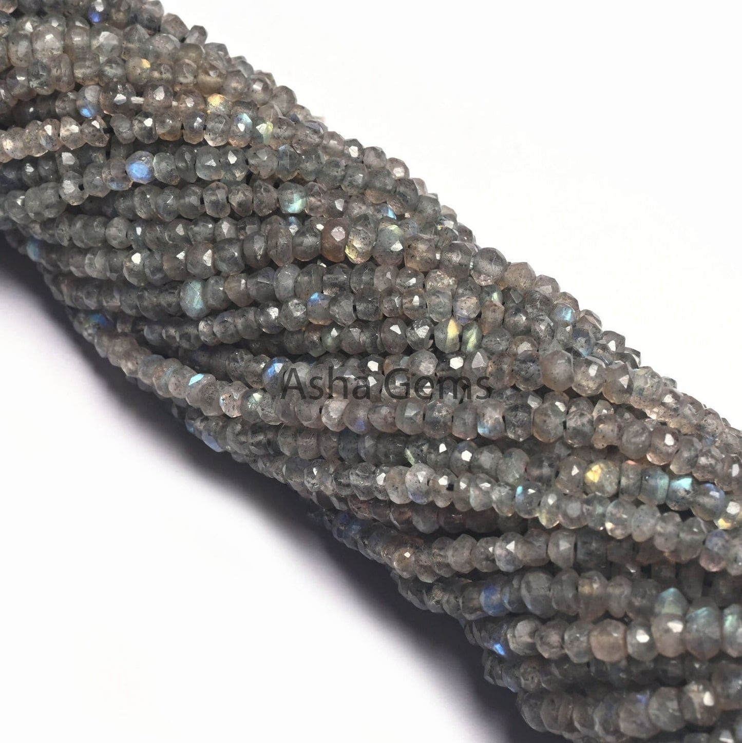 Natural Fire labradorite Faceted Rondelle Gemstone Beads,13" Fine labradorite Indian Machine Cut Beads, Labradorite Beads Jewelry Craft Sale