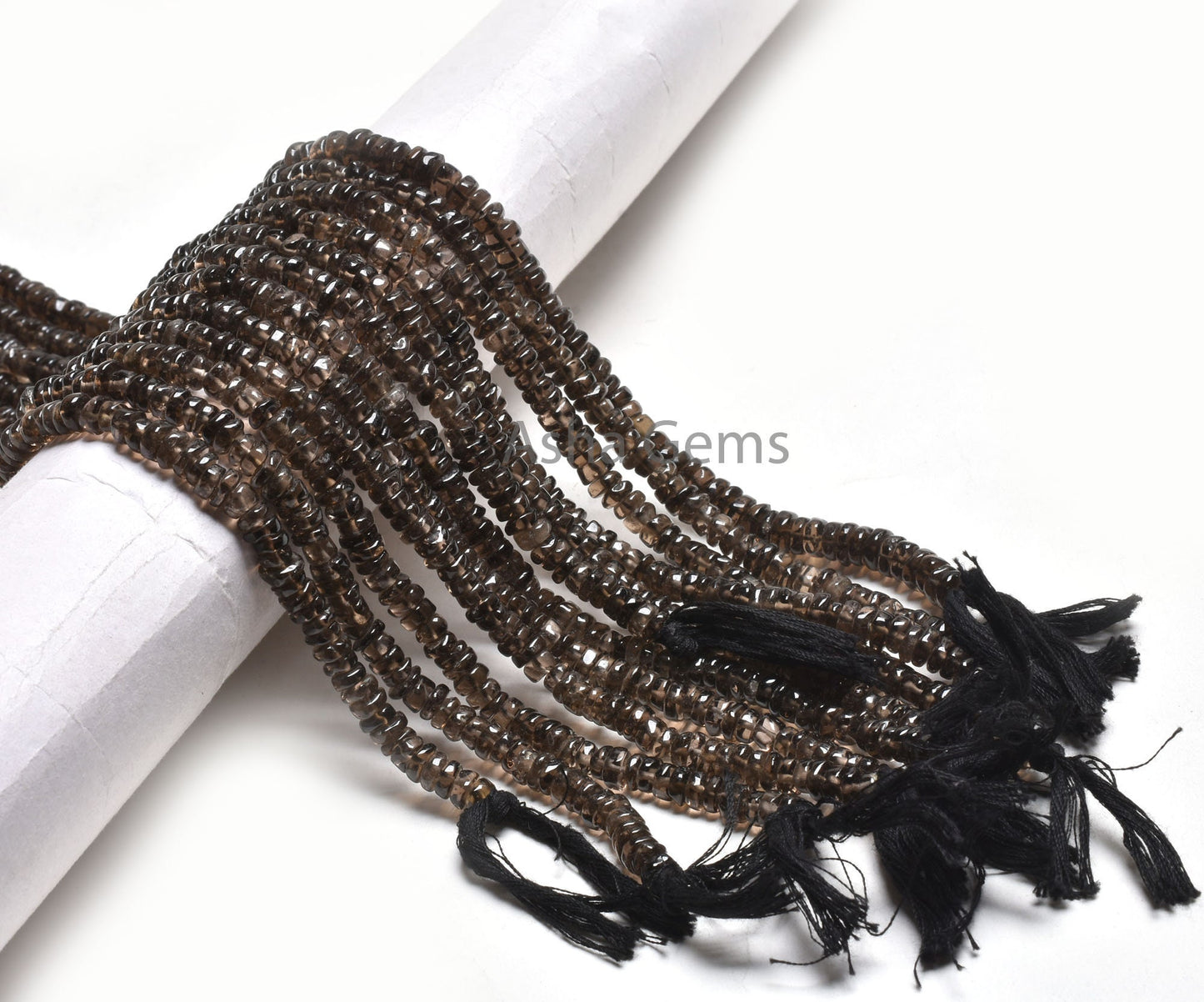 Beautiful Smoky Quartz Handmade Tyre Shape Beads,13 Inch Strand, Natural Smoky wheel shape Beads, Smoky Gemstone Beads For Jewelry Crafts