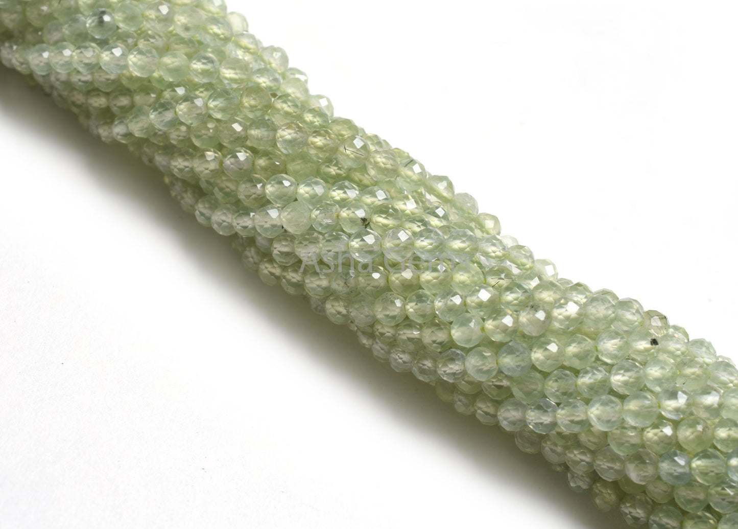 3 mm Top Quality Prehnite Machine Cut Gemstone Beads,13" Strand Natural Green Prehnite Micro Cut Faceted Rondelle Bead Prehnite Bead Jewelry