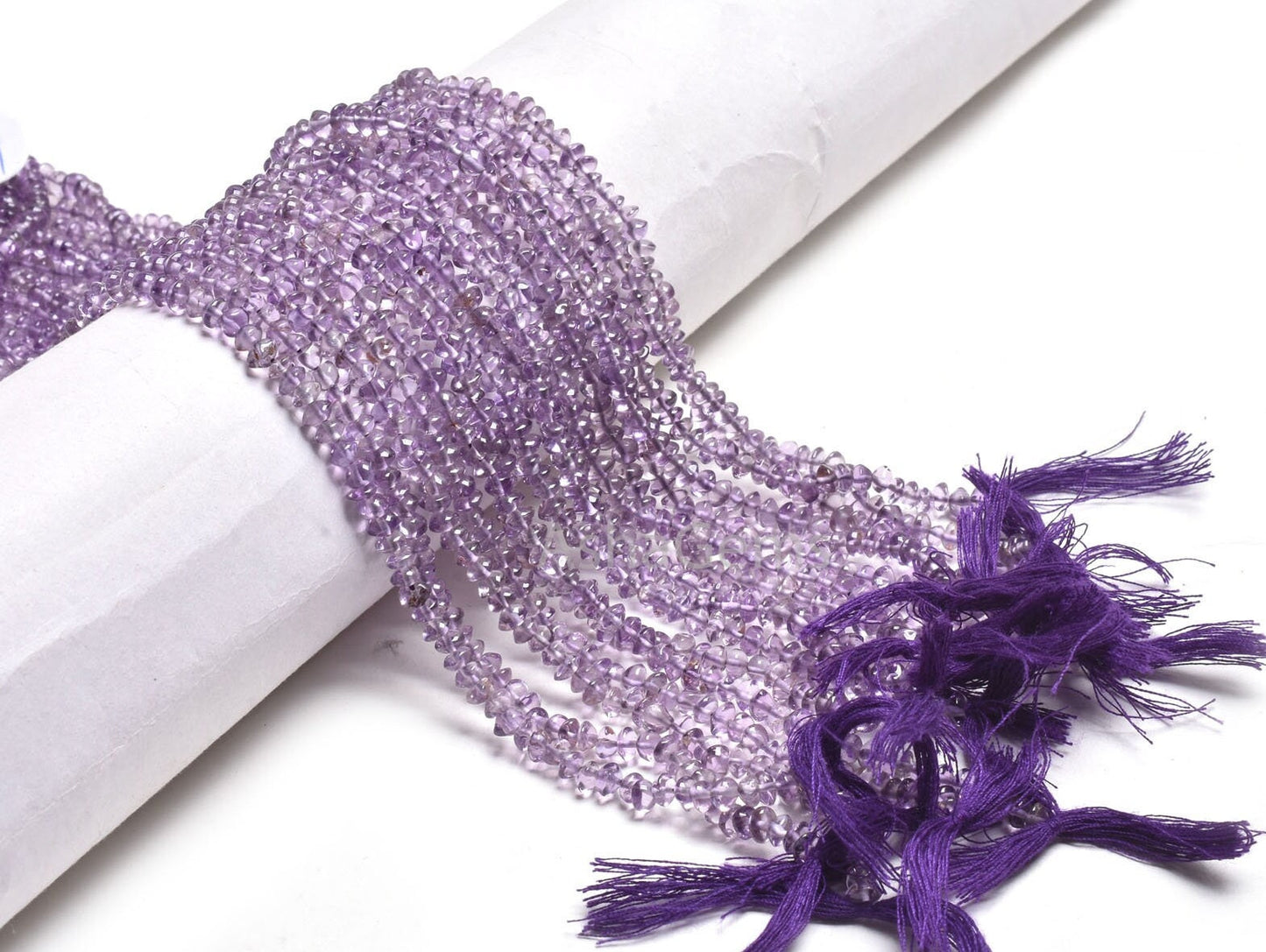 4 mm Natural Purple Amethyst Smooth Button Gemstone Beads,12" Fine Amethyst Handmade Center Drill Button Beads, amethyst Bead Jewelry Crafts