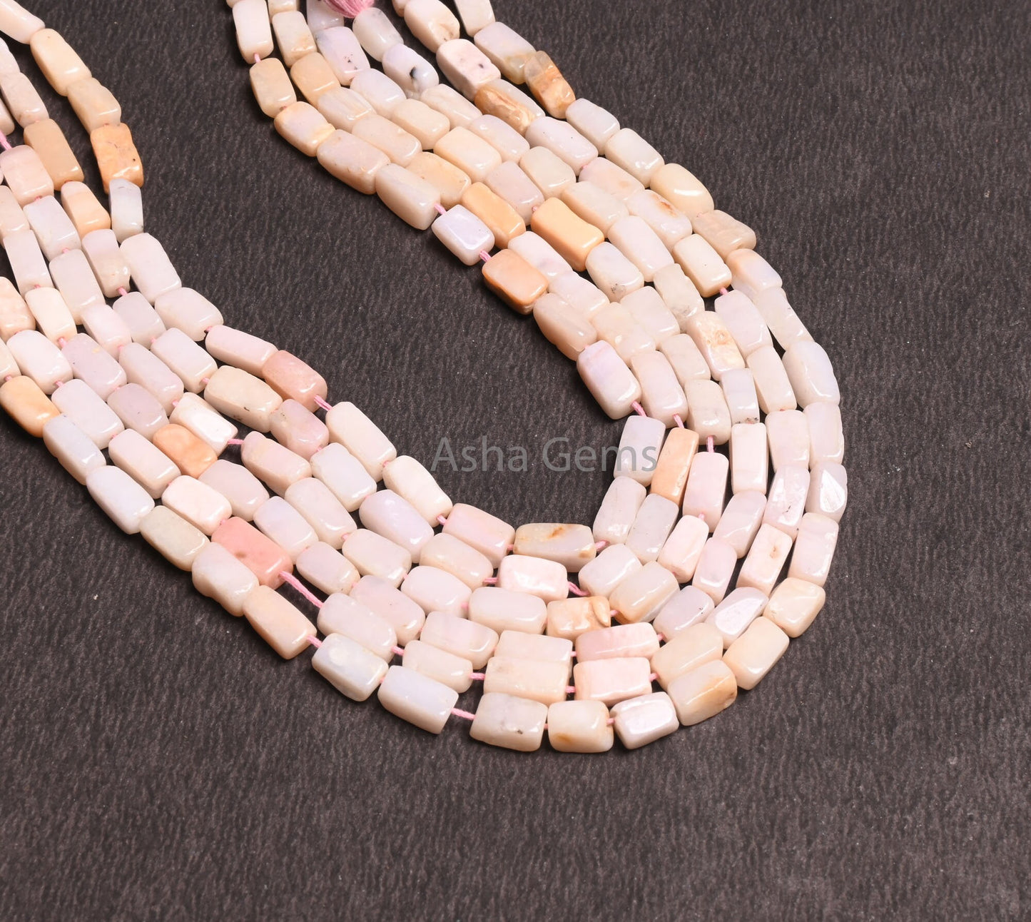 Pink Opal Smooth Rectangle Shape Gemstone Beads,4.5-9.5 mm Shaded Pink Opal Smooth Handmade Rectangle Straight Drill Bead Jewelry Craft SALE