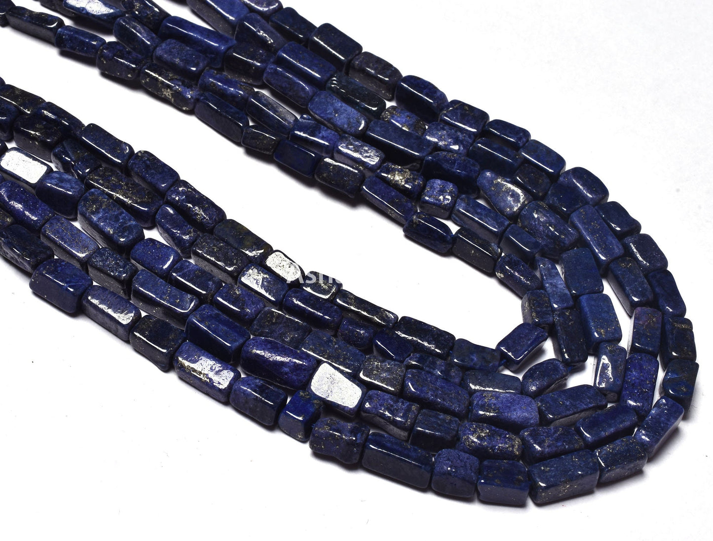 Natural Lapis Lazuli Smooth Rectangle Beads, Amazing Blue Lapis Handmade Rectangle Gemstone Beads Straight Drilled Lapis Beads For Jewelry