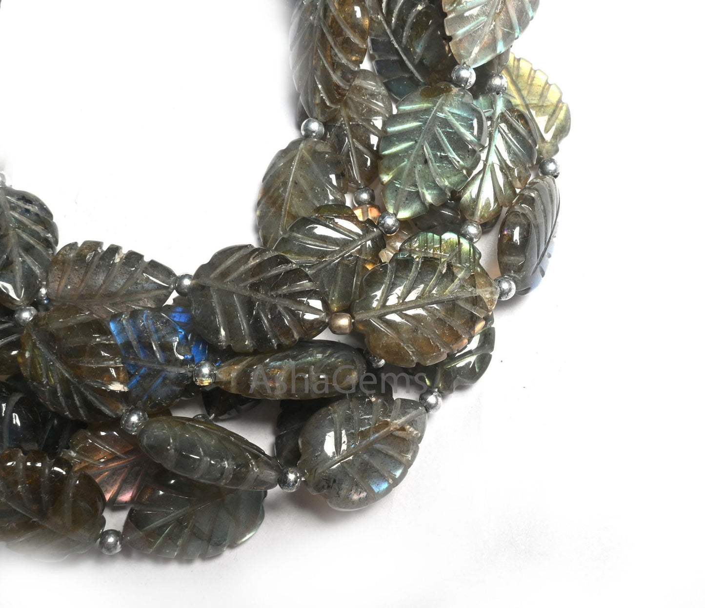 Fine Labradorite Fancy carving Leaf Shape Straight Drill Beads, Natural Flash labradorite handmade Carved Pear Gemstone Beads Jewelry Crafts